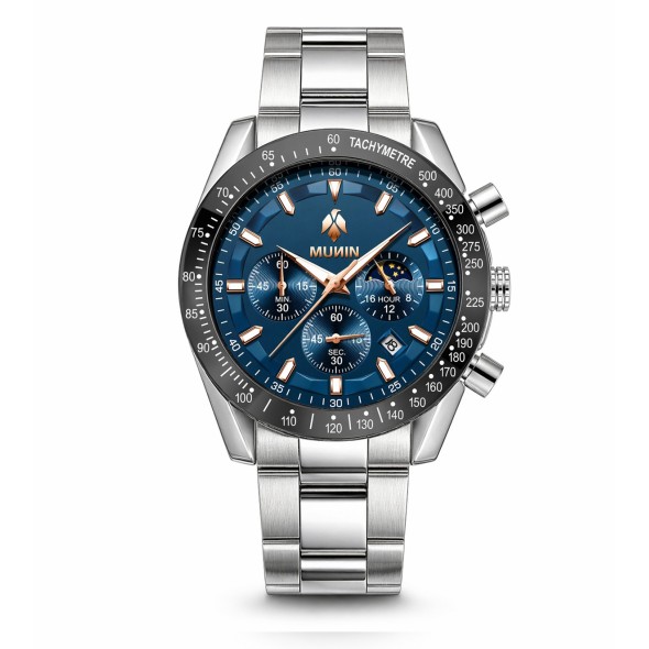 copy of MUNIN ONYX  Reloj de hombre con correa de acero