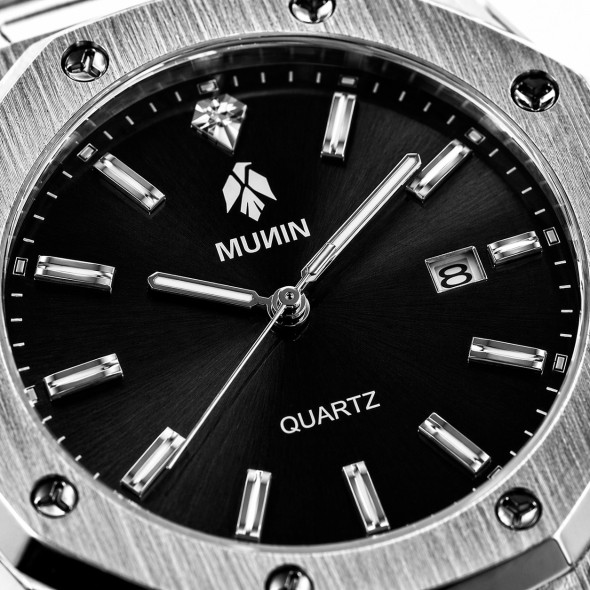 MUNIN ONYX  Reloj de hombre con correa de acero