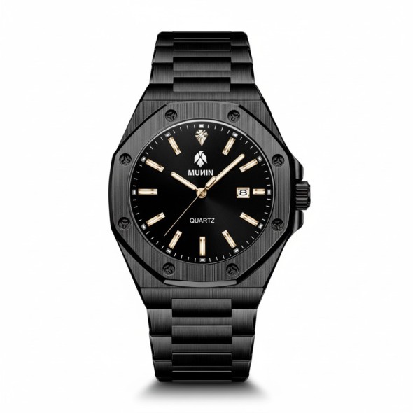 copy of MUNIN ONYX  Reloj de hombre con correa de acero