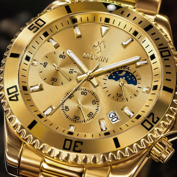 copy of MUNIN ONYX  Reloj de hombre con correa de acero