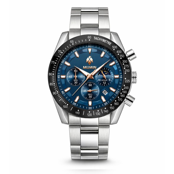 copy of MUNIN ONYX  Reloj de hombre con correa de acero
