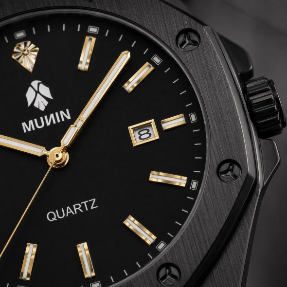 copy of MUNIN ONYX  Reloj de hombre con correa de acero