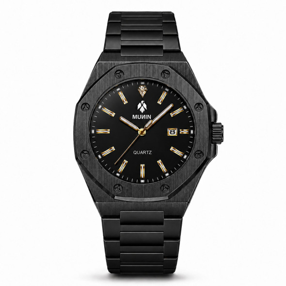 copy of MUNIN ONYX  Reloj de hombre con correa de acero